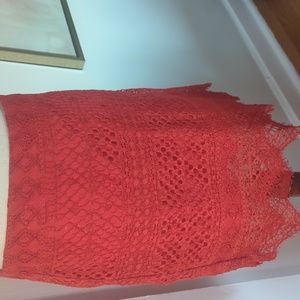 Banana Republic Red Lace Mini Skirt Size 10